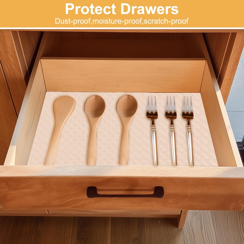 BELICOO Drawer Liners, 30cm x 610cm Kitchen Shelf Liners Drawer