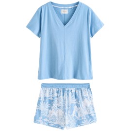 NEXT Cotton Blend Pyjamas, Blue patent leather, XL