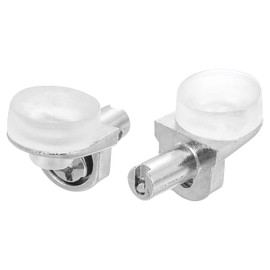 uxcell 20Pcs Shelf Support Pegs, 5mm Shelf Support Pins with Silicone Suction Cups, Metal Support Pegs Holder for Kitchen Cabinet Bookcase (Silver)