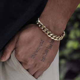 Cuban Link Bracelet Stainless Steel Cuban Bracelet Chain Gifts for Boyfriend Bracelet Chunky Gold Bracelets for Men Curb Chain Bracelet