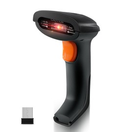 JRHC Handheld Barcode Scanner, Rechargeable 1D Wireless CCD Bar Code Reader Scanner with USB Receiver and Holder for POS System Sensing, Store, Supermarket, Warehouse