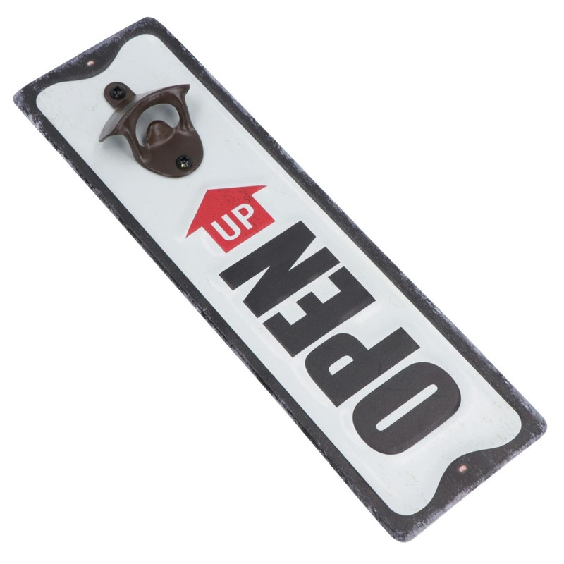 Open Up Bottle Opener Sign Gift Garage Door Shed Bar