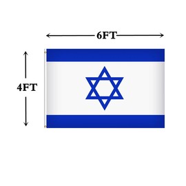 ANCONINE Israel Flag 4x6 FT,Israeli National Flags with 2 Brass Grommets,Sturdy Double Stitched and Premium Polyester. (4x6)