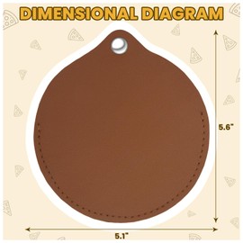 SoeKoa Pizza Steering Wheel Cover, Pizza Wheel CoverIs Suitable for Pizza Knife Protection, Small, Flexible and Easy to Install, Pizza Wheel Protective Cover Is Made of Brown Leather