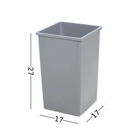 Mix.Home 25 Gallon Brown Square Trash can Restaurant Trash can Commercial Trash can Tall Plastic Trash can Industrial Trash can Square Trash cans for Kitchen Janitorial Trash can