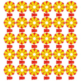 30 Sets Hummingbird Feeders Replacement Flowers, Unique Replaceable Hummingbird Bird Feeder Flowers Bird Feeder Replacement Parts for Hummingbird Feeder Hanging Feeder (Red+Yellow)