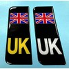 Gelz Domed Union Jack Black UK Vehicle Number Plate Stickers