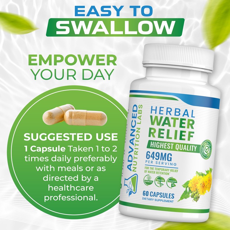 Herbal Water Relief Diuretic Water Pills for Water Retention, Bloating,