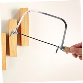 TEHAUX 1 Set Coping Saw Wooden Handle Tool Portable Hand Saw for Woodworking with Replacement Blades for DIY Projects Tree Trimming and Outdoor Use