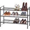 Simple Houseware 3-Tier Stackable Shoes Rack Storage Shelf, Black