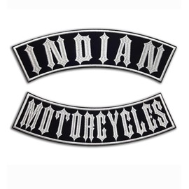 Aufnäher, bestickt, Indian Rocker | Motorcycle, 2 Stück, zum Aufbügeln, für Motorradwesten, zum Aufnähen oder Aufnähen, Aufnähen, Aufnähen, Aufnähen, Aufnähen, Aufnähen, Biker, zum Aufnähen