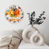 Lancholy 10-Inch Silent Wooden Wall Clock, Fall Pumpkin Clock Happy