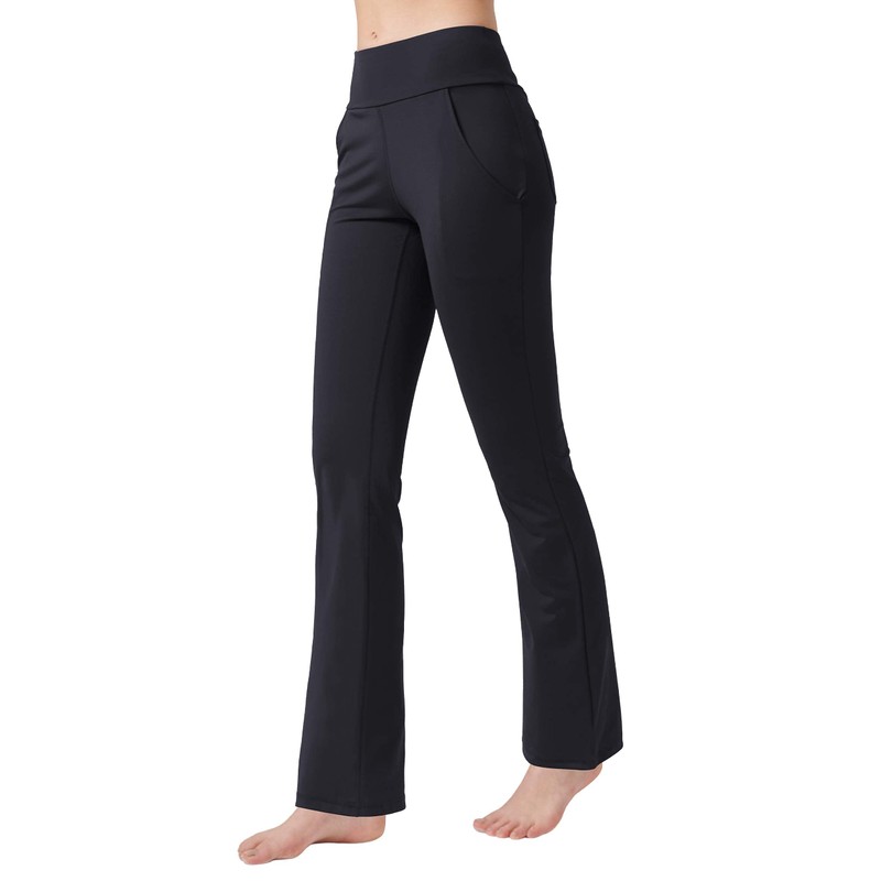 nuveti Women's High Waisted Boot Cut Yoga Pants 4 Pockets
