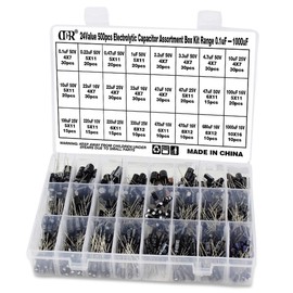 OCR 24Value 500pcs Electrolytic Capacitor Assortment Box Kit Range 0.1uFï¼1000uF