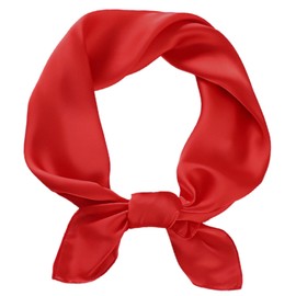 BSBUY Square Satin Silk Scarf Plain Neck Scarf, Lightweight Plain Bandana Wrap Square Large Square Satin Headscarves Hair, Accessories Classic Hair Scarf for Retro 50s 60s Style Wedding(Red)