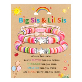 GBTBYS Big Sister Little Sister Matching Bracelet Big Sister Bracelet Little Sister Gifts from Sister 2 Sisters Gift Big Lil Sis Bracelets Sister Jewelry Star Bracelets
