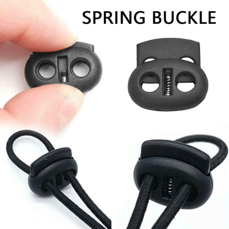 HappyHome Spring Cord Stoppers 2 Holes 5mm Cord Lock Toggle
