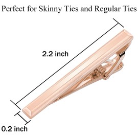Tie Clip for Men Rose Gold, TAIGRAMA Tie Bar and Tie Pin Clip for Skinny Ties, Unique Mens Tie Clip Tie Clasp Suitable for Wedding Anniversary Business Professional and Best Gift