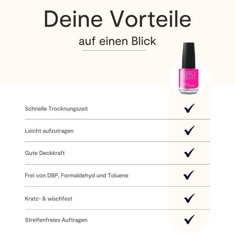 NBM Nagellack 14 ml | Leicht aufzutragen | Kratz- &