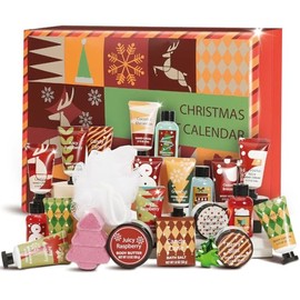 BODY & EARTH # LOVE Hand Cream Gift Sets-2025 Advent Calendar Gifts 24 Days for Women Hand Lotion Bath Sets for Women, 24pcs Hand Lotion, Hand Cream Gift Set, Juicy Raspberry, Candy Cane