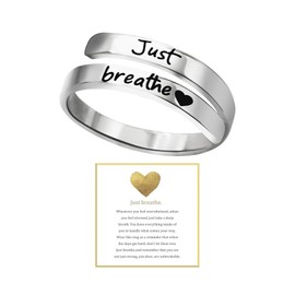 Kinretixia Stainless Steel Motivational Ring for Women, Adjustable Rings Stainless Steel Thumb Ring Women's Fashion Rings Women Set, Hypoallergenic and Nickel-Free, Gift for Special Occasions,