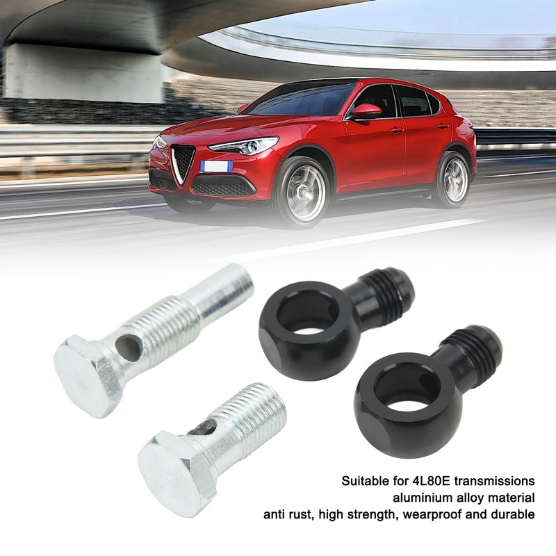 Transmission Oil Cooler Banjo Fitting Kit AN6x1/4NPSM Aluminum Alloy for