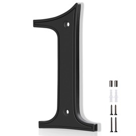 House Numbers 1, Emotionlite House Address Numbers, Black Large Modern House Numbers for Outside, Metal Mailbox Number, 5" Zinc Alloy Style