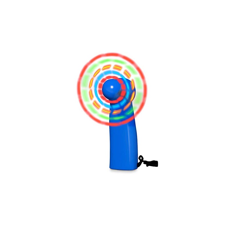 FlashingBlinkyLights Light Up LED Mini Handheld Fan with Blue Handle