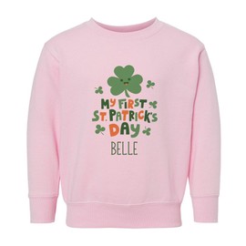 My First St. Patrick's Day Belle Kids Sweatshirt Toddler 2T Pink