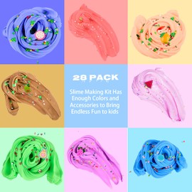 28 Pack Mini Butter Slime Kit,Peach Slime Watermelon Party Favor Supplies,Party Favor Supplies, Super Soft, Non-Sticky, Goody Bag Toy, Prize for Girl and Boys, Christmas Stocking Stuffers
