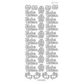 'Outline Stickers – Easter, White, Sheet 10 x 23 cm