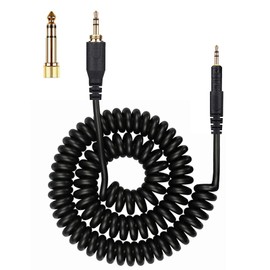 Zosvoses ATH M50X Cable Compatible with Audio Technica ATH-M50X, ATH-M40X, ATH-M60X, ATH-M70X Professional Studio Monitor Headphones, Coiled Audio Cable with 6.35mm Adapter, 5-10ft