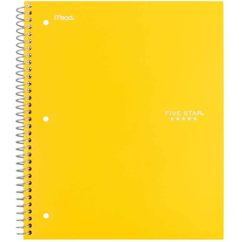 Five Star Spiral Notebook + Study App, 3 Subject, Wide