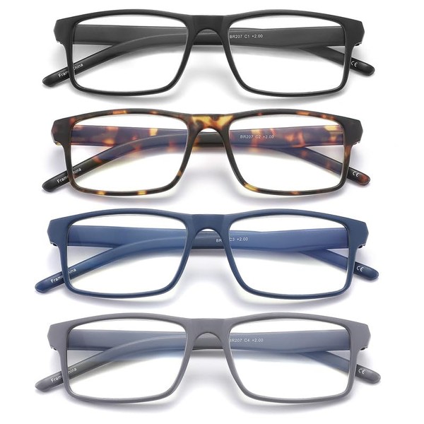 JAWSOCK 4 Pack Blue Light Blocking Glasses for Men Women,Rectangular