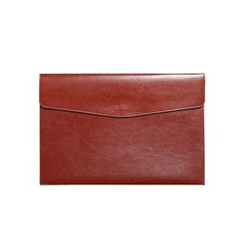 RisePlus Dokumentenmappe A5 Leder, Aktentasche A5 aus PU-Leder, wasserdichte Büro- und Reisetasche für Dokumente, Vintage-Design mit Stifttasche（Braun）