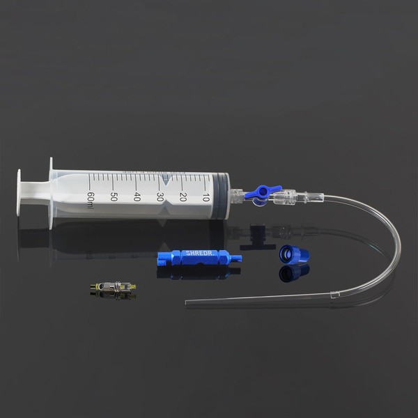 Shredr. Tubeless Inflator Set, Complete Set Including Tubeless Syringe, Valve