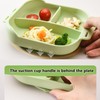 Silicone Tableware for Baby, Silicone Divided Suction Plate for Babies