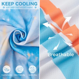 cyeollo 2pack Dog Cooling Shirt, Breathable Sleeveless Summer Clothes for Dogs, Intant Cool Dog T Shirts for Small Dogs, Blue Sky M