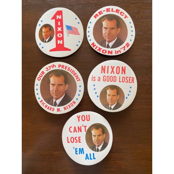 Richard Nixon Set of 5 Different Campaign Stickers Tricky Dick