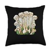 Enoki Mushrooms Stained Glass Throw Pillow