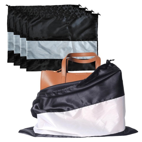 4 Pack Satin Dust Bags for Handbags with Clear Window.
