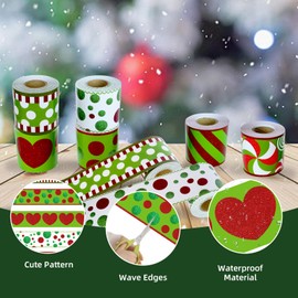 198Ft Christmas Winter Bulletin Board Borders 6 Rolls Red Green Polka Dot Heart Bulletin Board Border Christmas Straight Bulletin Board Xmas Trim Winter Classroom Decor for Bulletin Board White Board