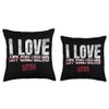 I Love Sitar Musical Instrument Musical Throw Pillow, 18x18, Multicolor