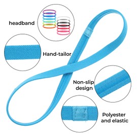 YUXIANLB Pack of 12 Sports Headbands, Non-Slip Elastic Sweatbands for Fitness, Running, Yoga, Tennis, Basketball, Gym, Marathon, Cycling, Outdoor Activities, High Quality, Skin-friendly Materials