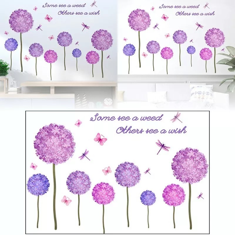 MINI BOXX Pegatinas Pared Diente León Morado Vinilos Adhesivos Pared