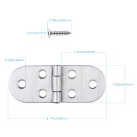 Zocipro 10Pcs Flip Hinges Round Edge, 270 Degree Stainless Steel Hinge with Screws, Marine Boat Door Hinge, Heavy Duty Strap Hinge,Drop Down Hinges for Folding Table, Cabinet, Wardrobe Doors,Yacht