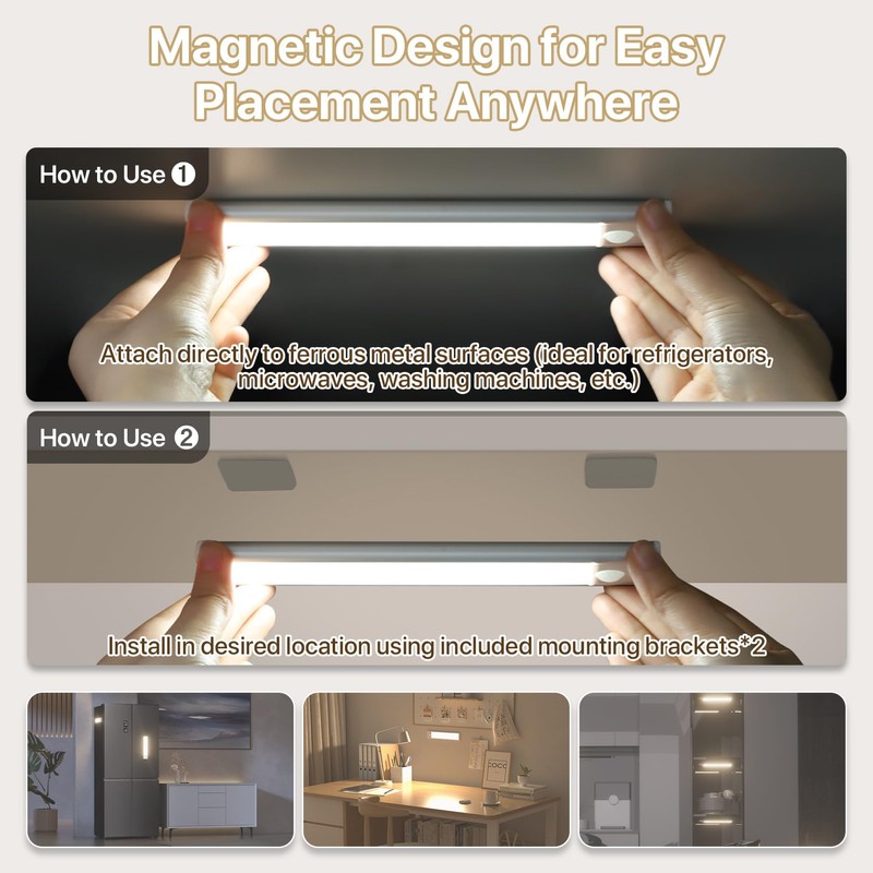 LUTW Under-Unit Light Kitchen LED Cabinet Lighting Motion Sensor 20