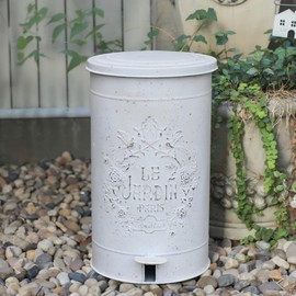 Quorvynne Dog Poop Trash Can with Lid-15L/4Gal,Commercial Outdoor Retro Metal Garbage Can with Foot Pedal,Perfect for Shopping Mall,Office,Pets Park,Backyard