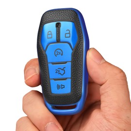 ELOHEI Soft TPU Car Key Fob Case Cover for Ford,Compatible with Ford F150 Explorer 2013-2016 Ford Fusion 2015-2017 Ford Mustang Edge Lincoln MKZ MKC MKX 5 buttons Smart Key