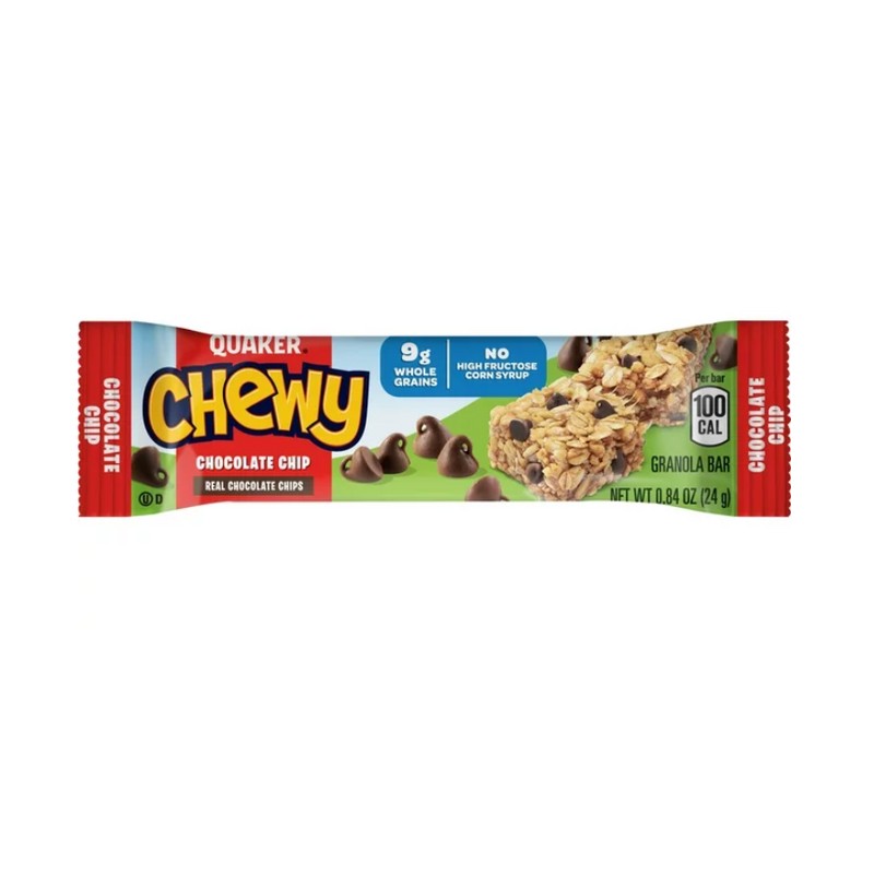 Quaker Chewy Chocolate Chip Granola Bars, 0.84 oz, 36 Count